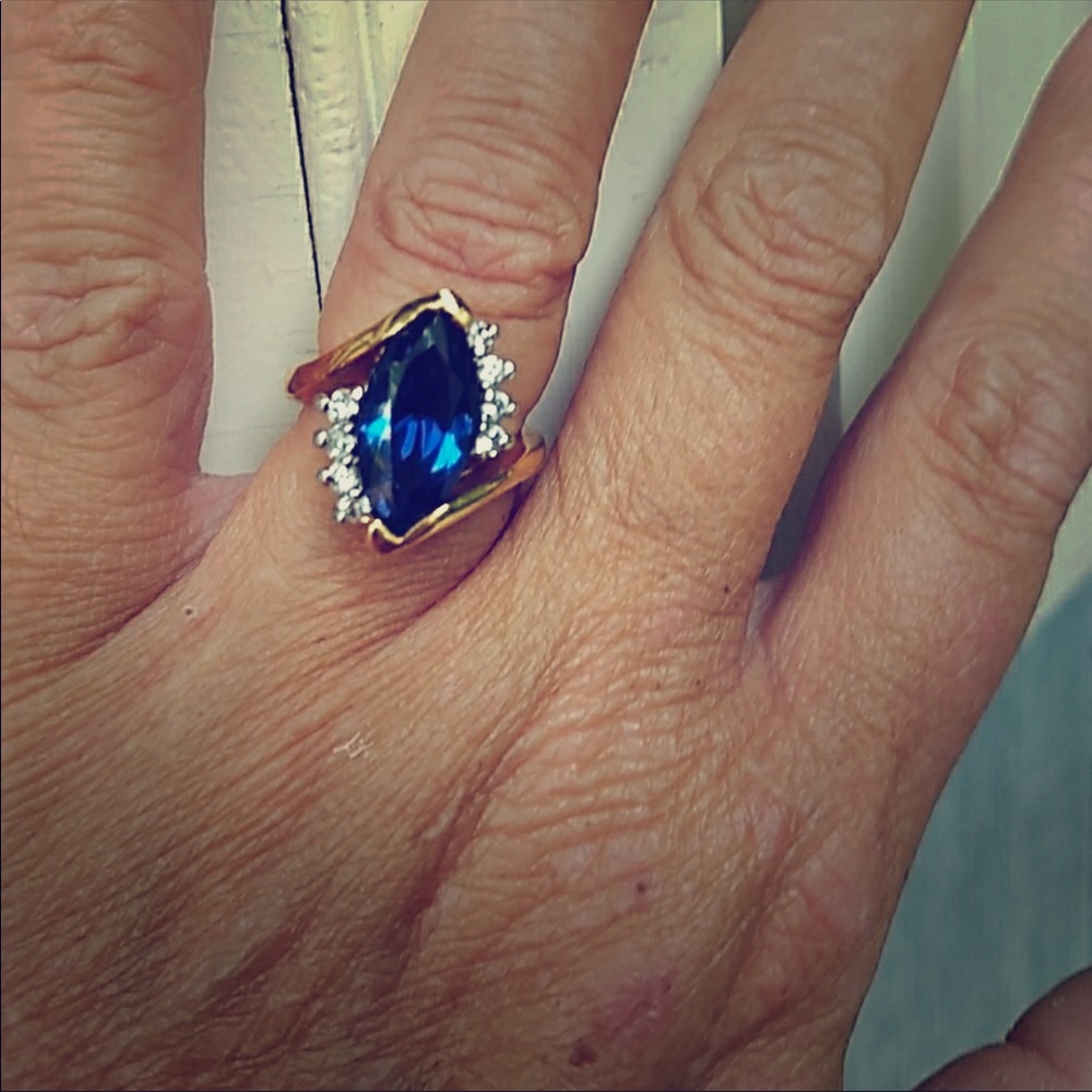 Cocktail blue  ring size 5.5